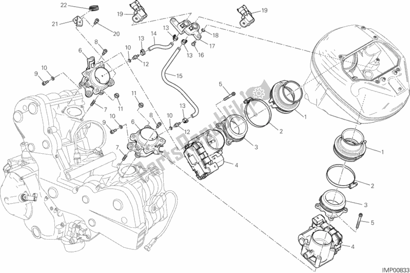 Todas as partes de 016 - Corpo Do Acelerador do Ducati Hypermotard Thailand 821 2015